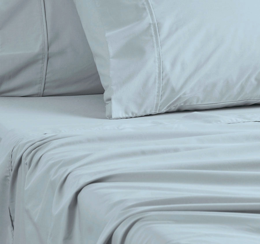 250THC Poly Cotton Percale Mega Sheet Set Range Chambray