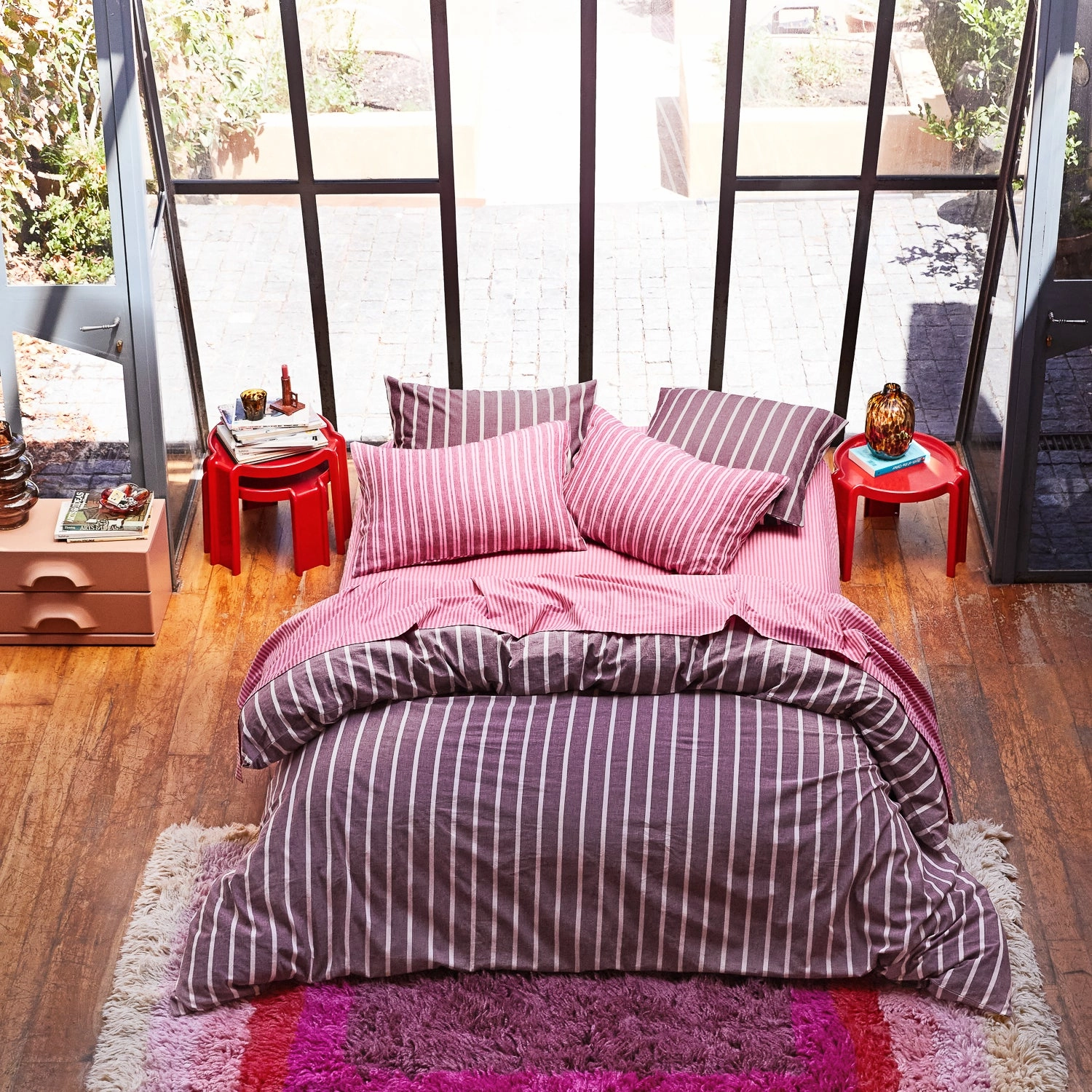 Abrielle Cotton Euro Pillowcase Set - Mahogany