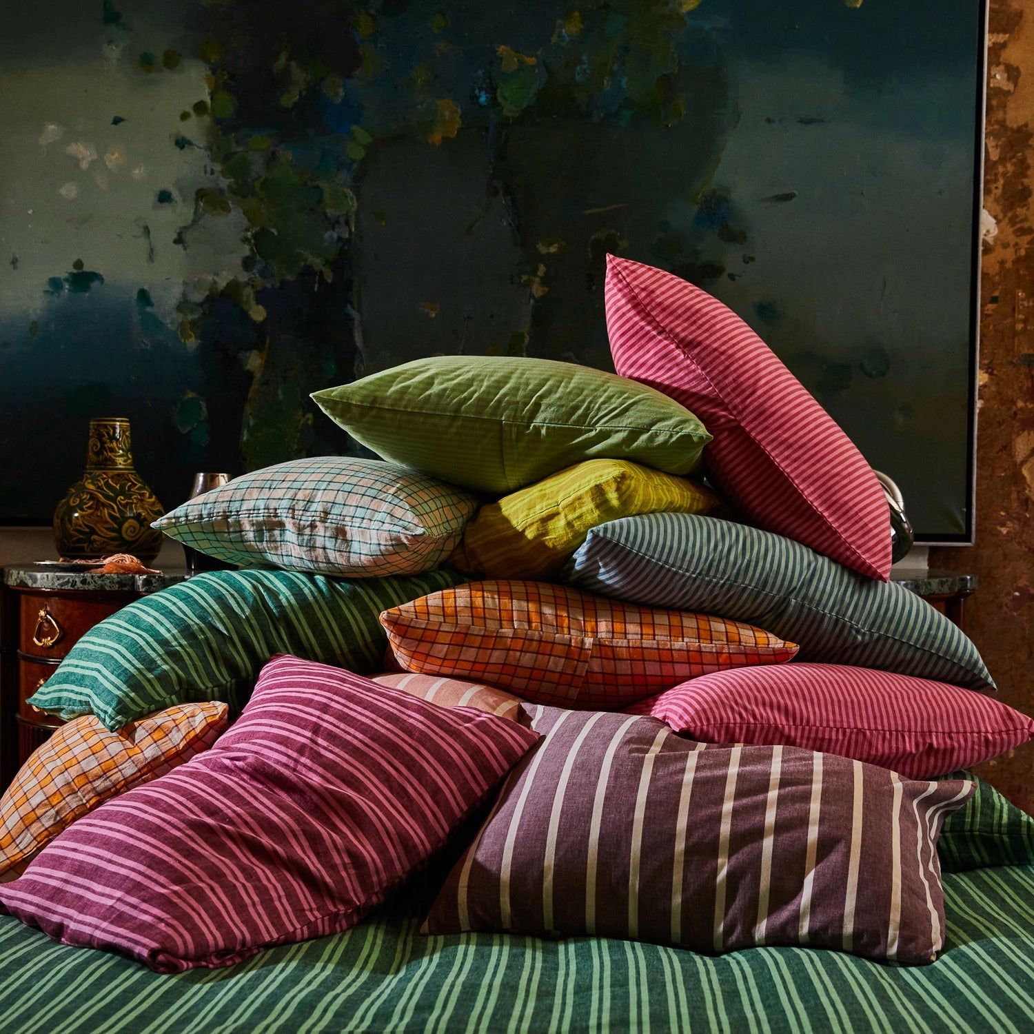 Abrielle Cotton Pillowcase Set - Mahogany