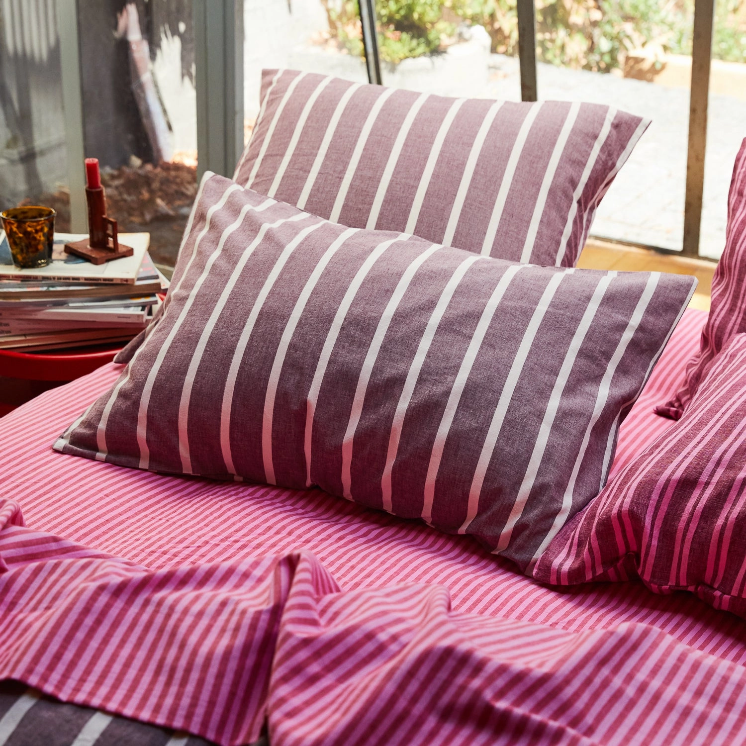 Abrielle Cotton Pillowcase Set - Mahogany