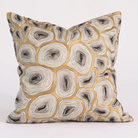 Agate Pillow - Black/Gold
