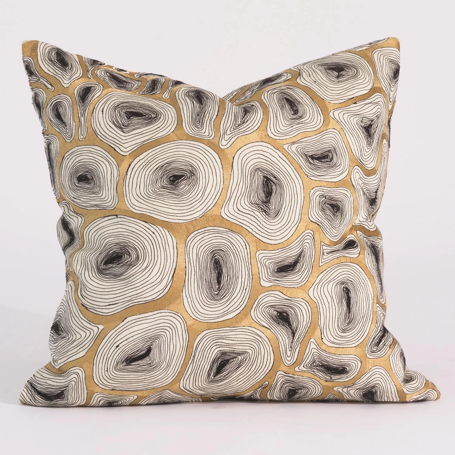 Agate Pillow - Black/Gold