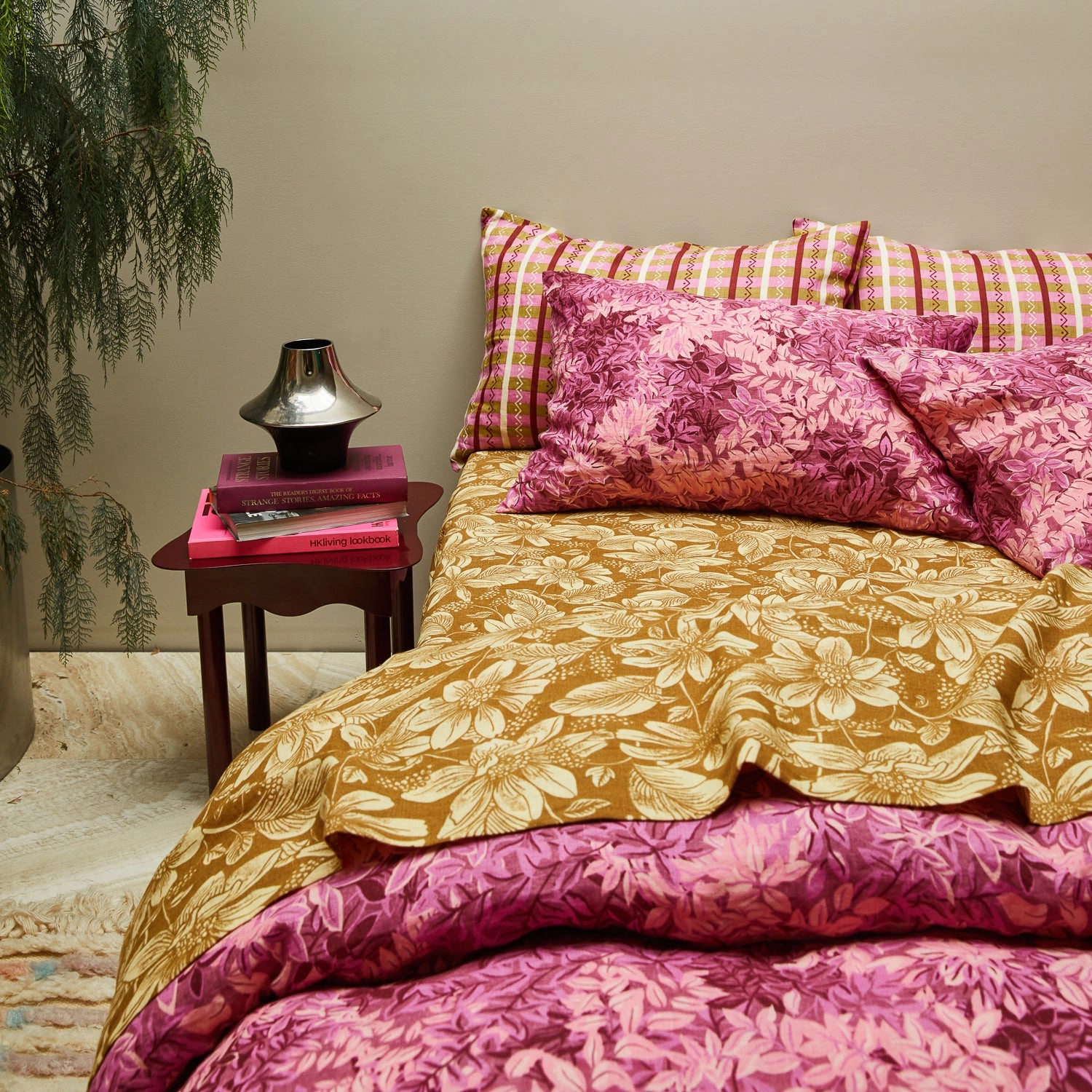 Alka Linen Pillowcase Set - Plumberry