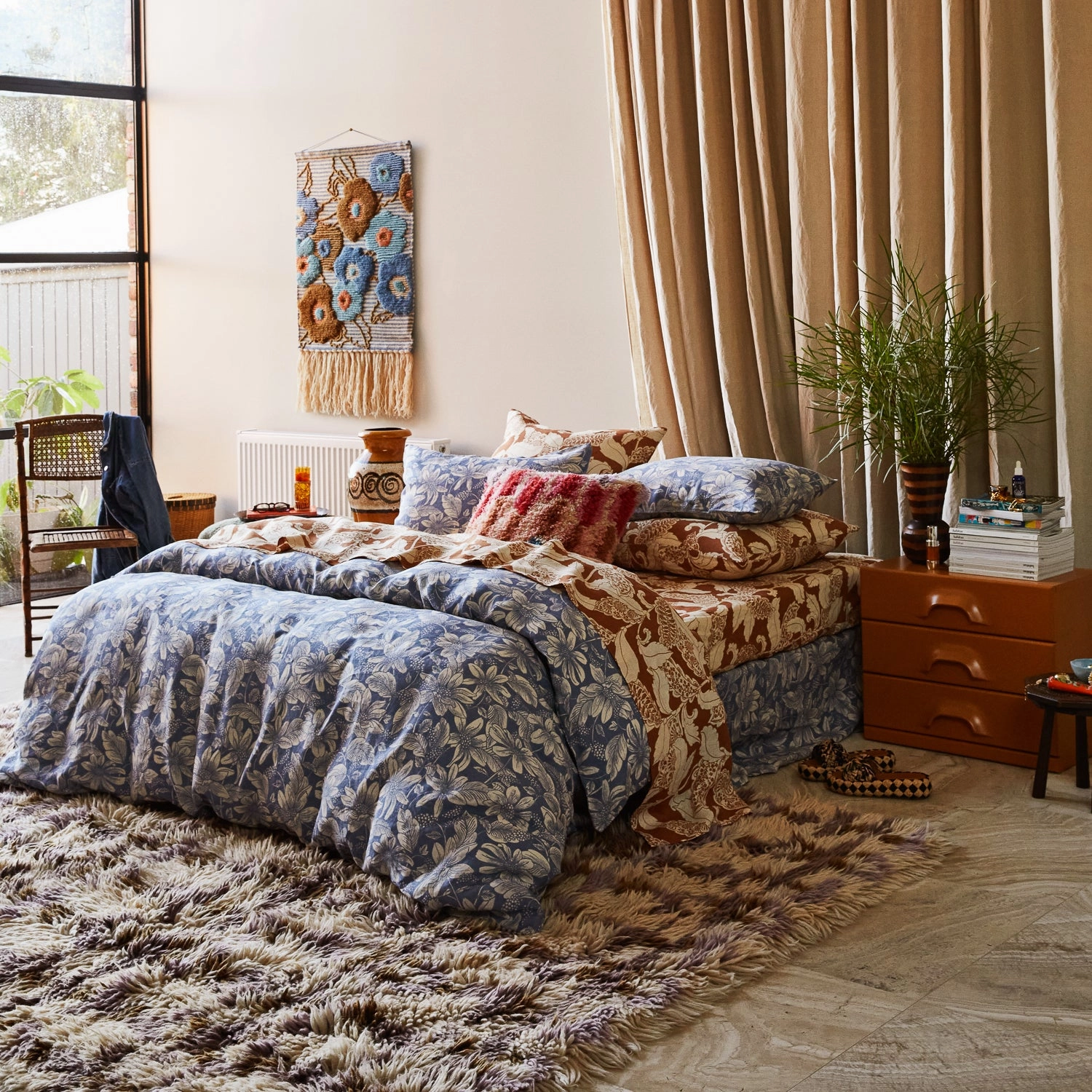 Amrita Linen Pillowcase Set - Smoke