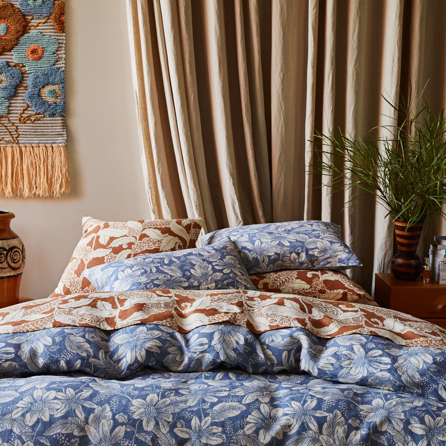 Amrita Linen Pillowcase Set - Smoke