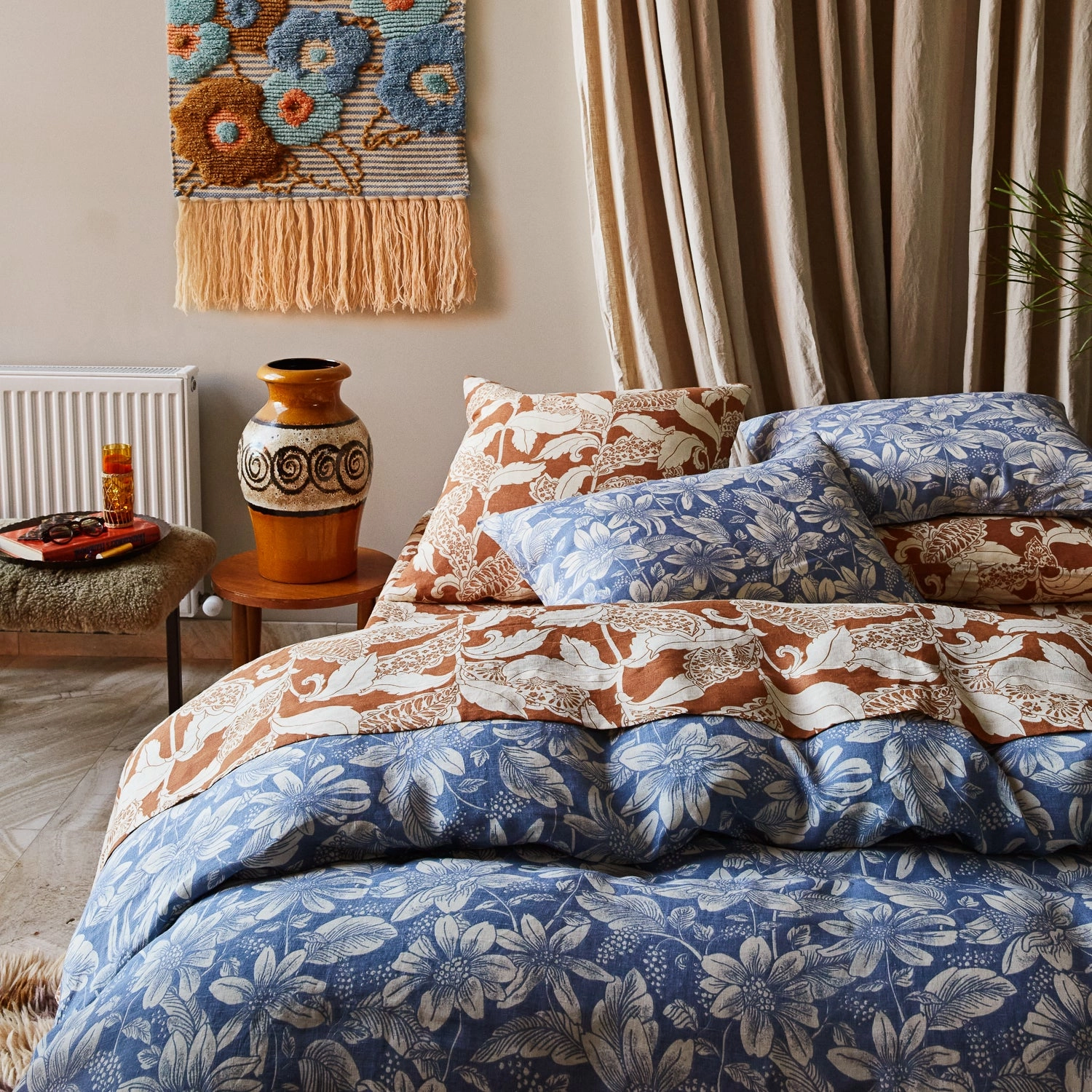 Amrita Linen Pillowcase Set - Smoke
