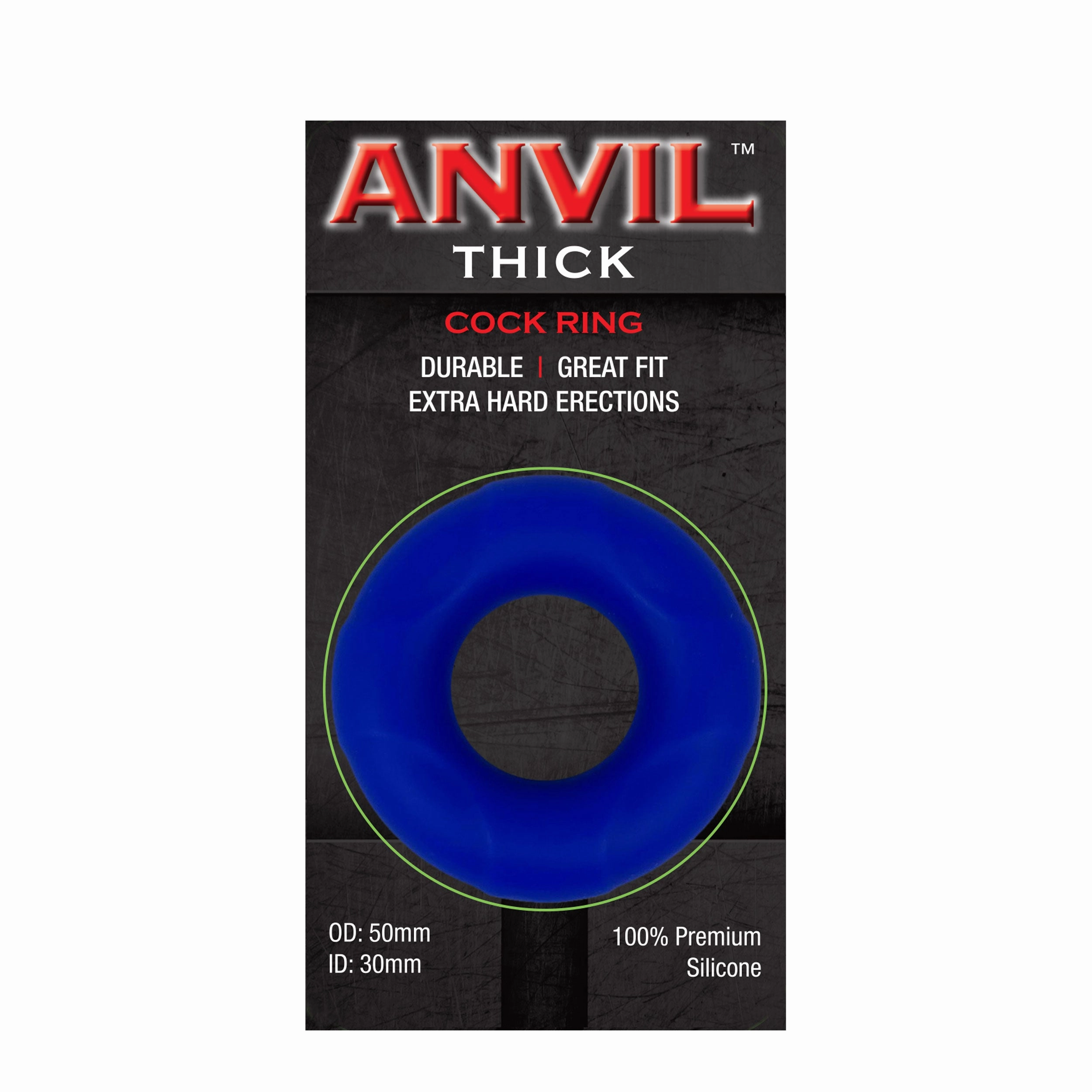 Anvil Blue Thick Cock Ring