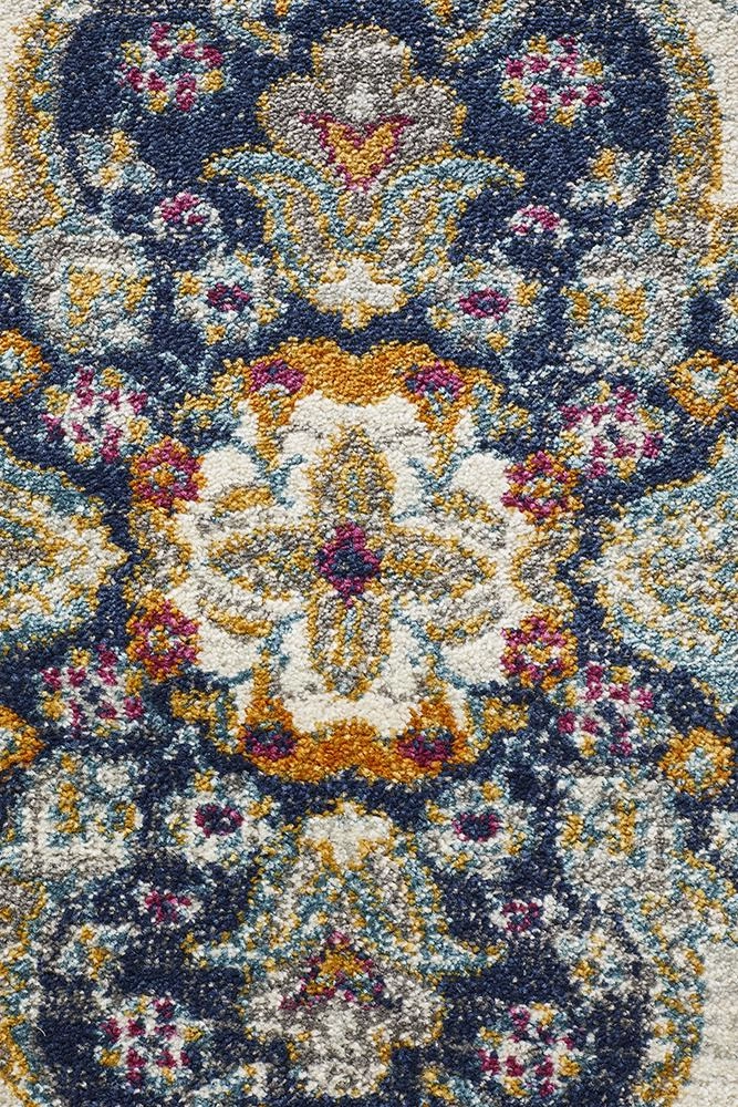 Babylon 202 Round Rug (Blue) by Rug Culture