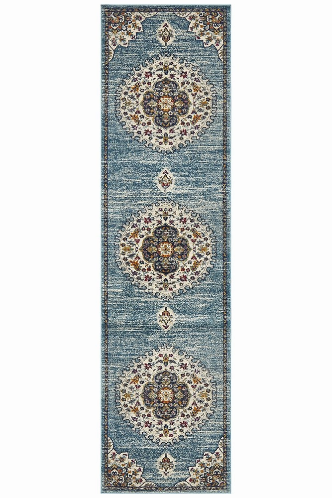 Babylon 202 Runner Rug (Blue) by Rug Culture