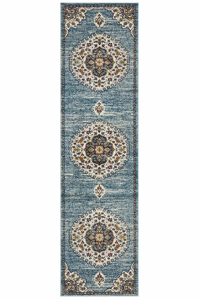 Babylon 202 Runner Rug (Blue) by Rug Culture