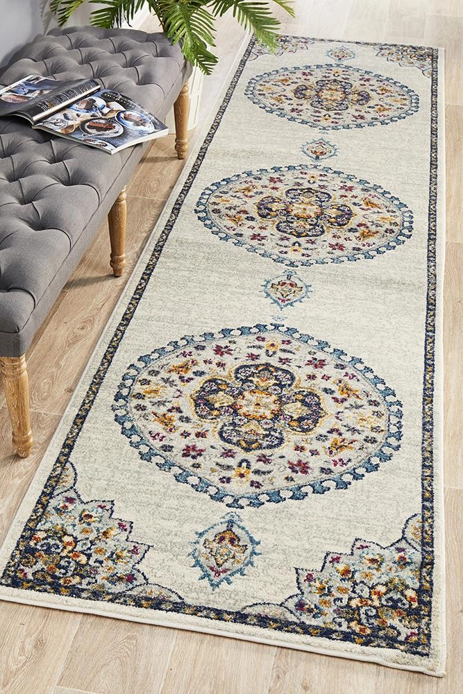 Babylon 202 Runner Rug (White) by Rug Culture