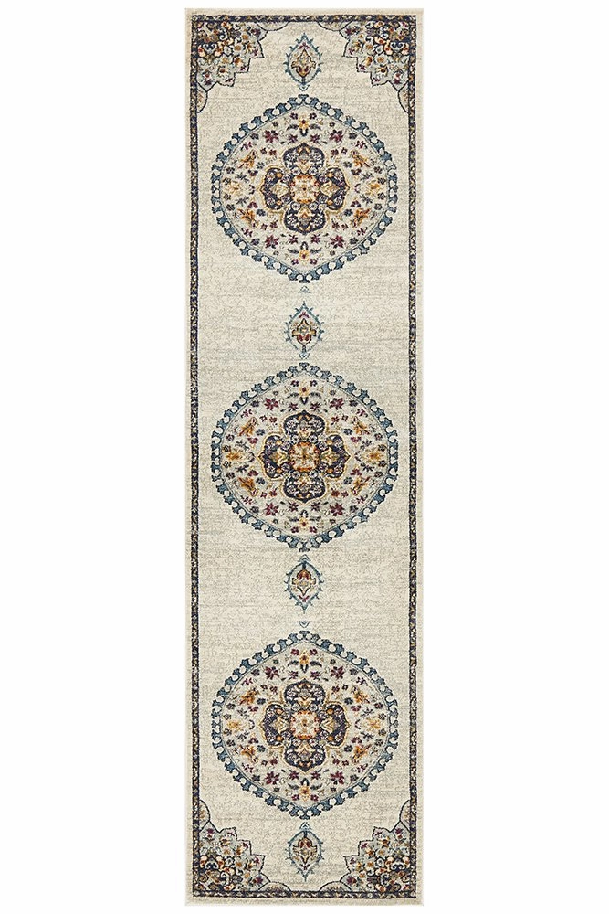 Babylon 202 Runner Rug (White) by Rug Culture