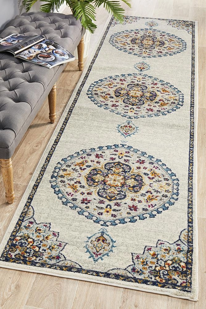 Babylon 202 Runner Rug (White) by Rug Culture