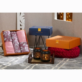 Backyard Patio Rustic Leaf Bed Bath Set Red