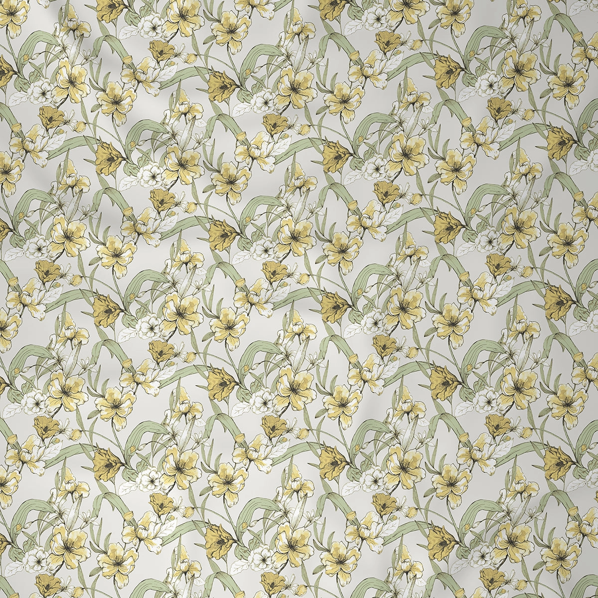 Backyard Patio Valencia Printed 100%Cotton Yellow Bed Sheet with Pillow Case