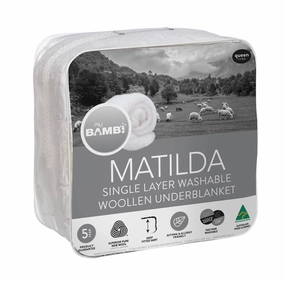 Bambi Matilda Single Layer Wool Underblanket