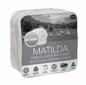 Bambi Matilda Single Layer Wool Underblanket