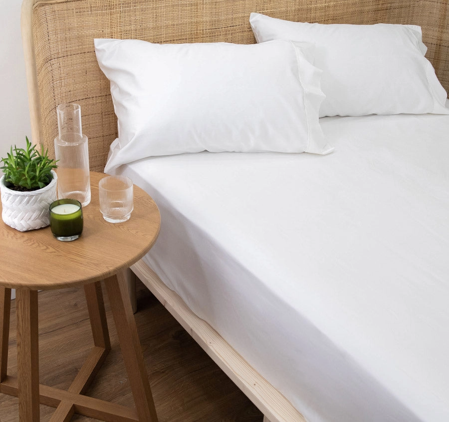 Bamboo Eco 400THC Cotton Mega Fitted Sheet Range White