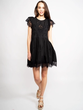 Black Embroidered Muslin Dress