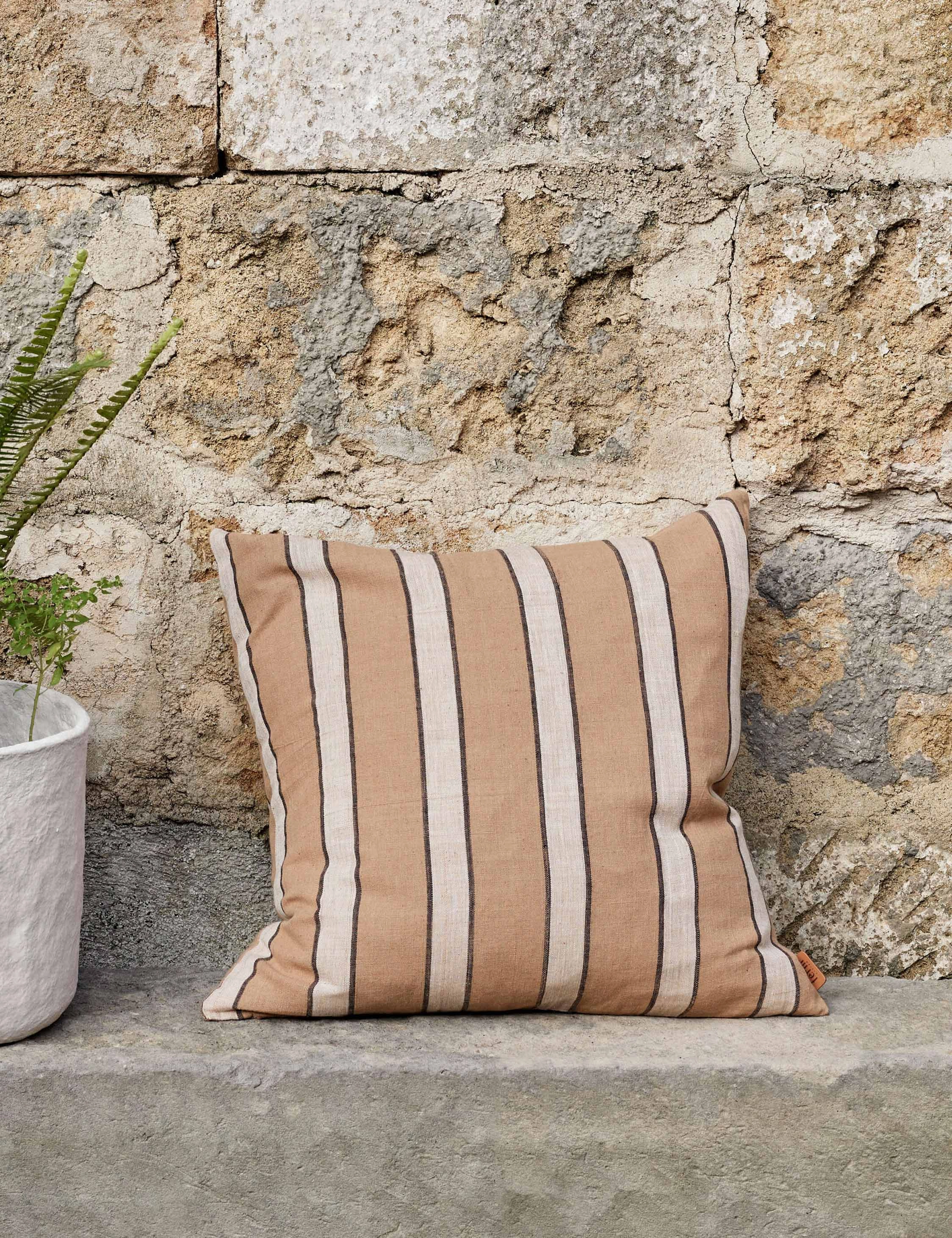 Brown Cotton Pillow by Ferm Living