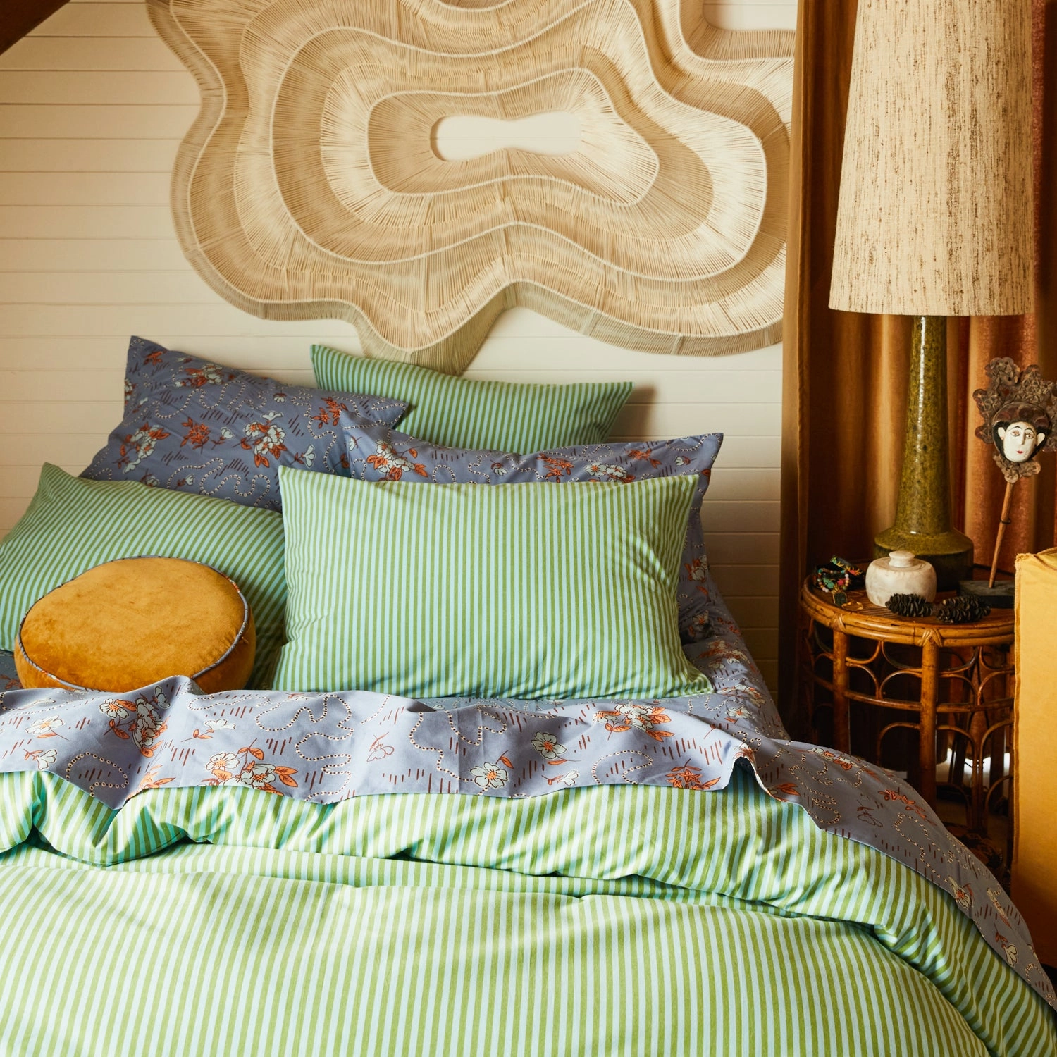 Bundi Cotton Pillowcase Set - Palm