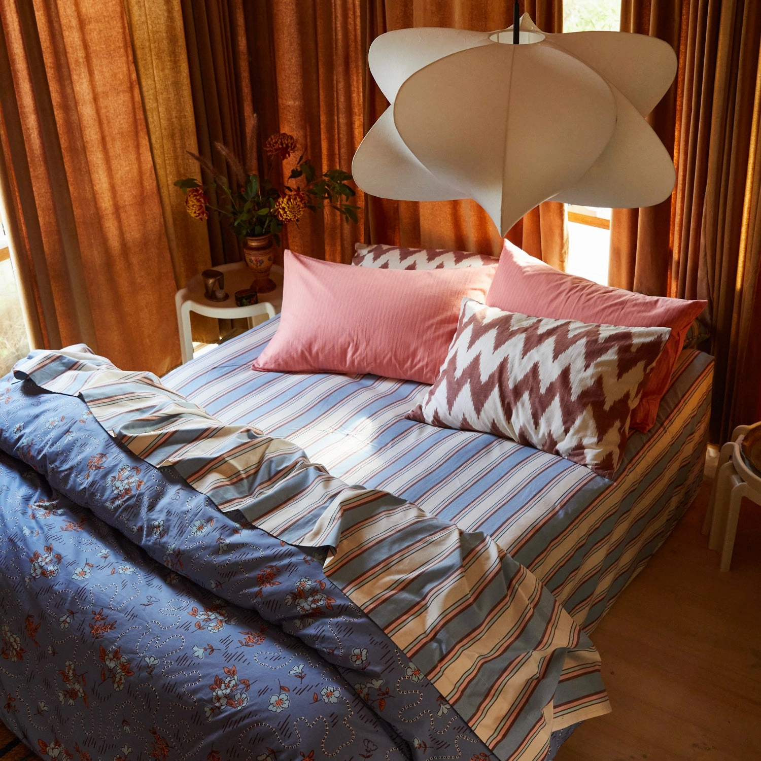 Bundi Cotton Pillowcase Set - Rosewater