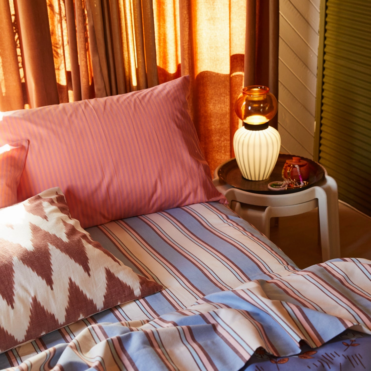 Bundi Cotton Pillowcase Set - Rosewater