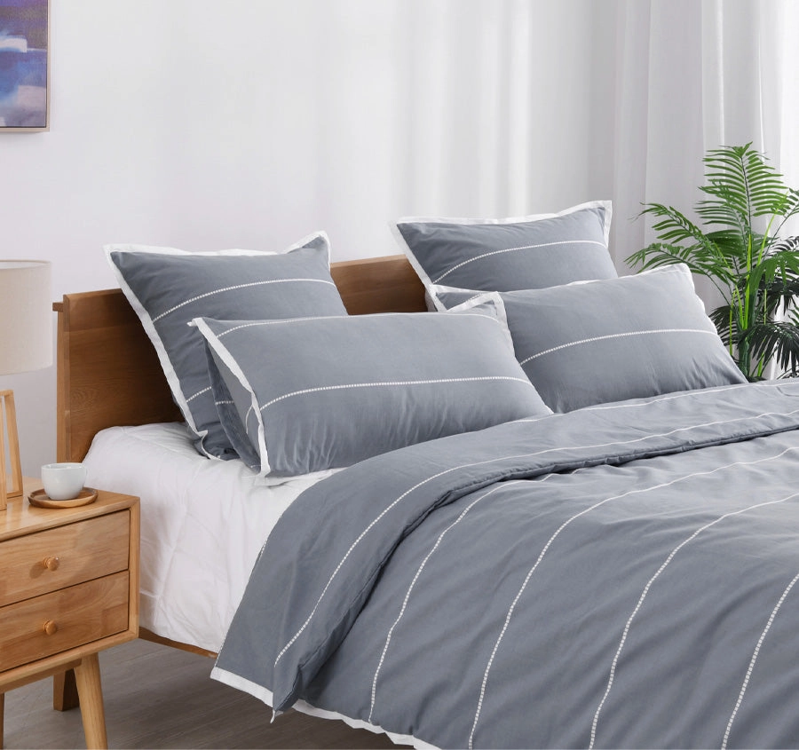 Calista Standard Pillowcase Pair Granite