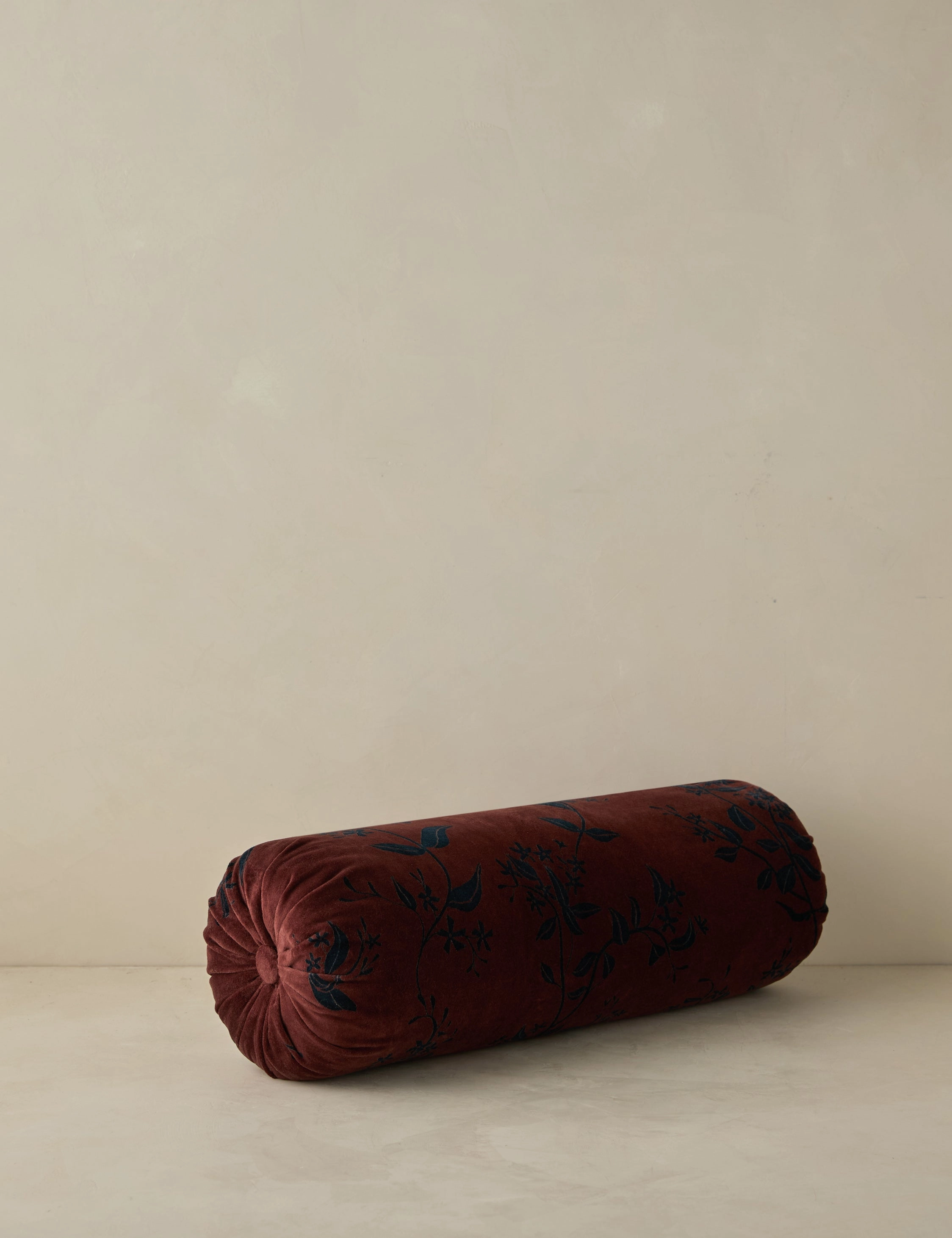 Carmine Velvet Bolster Pillow
