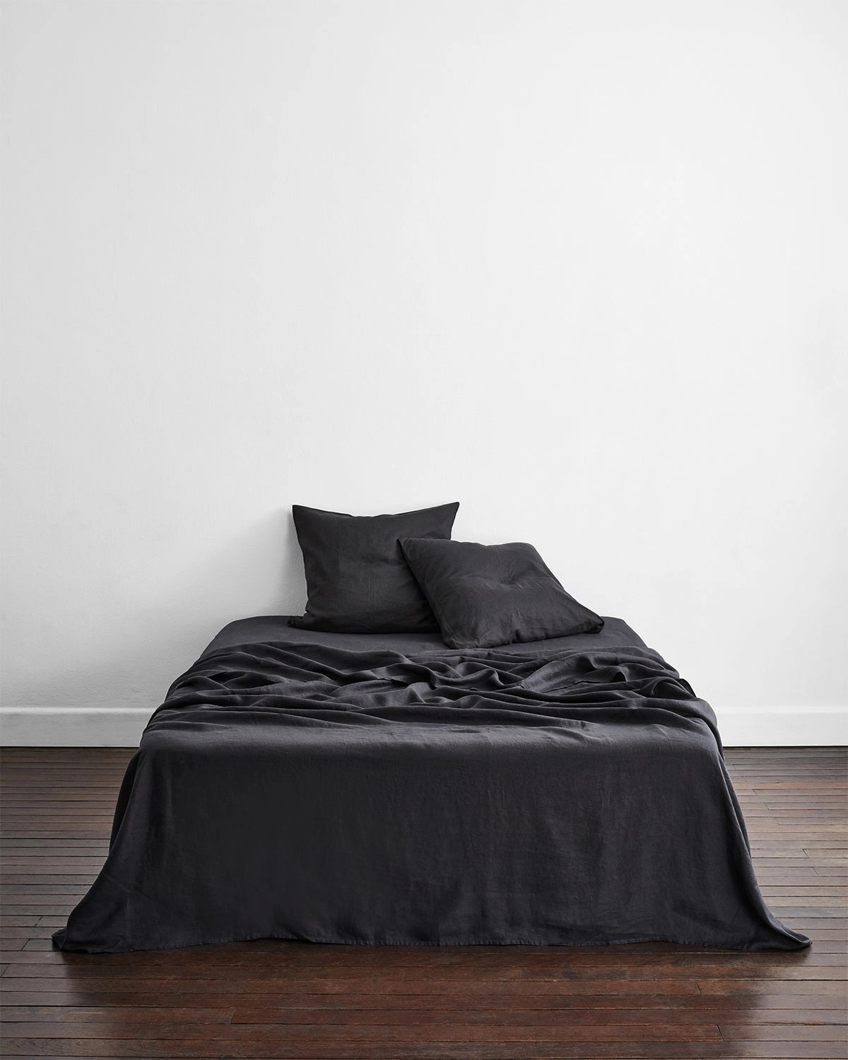 Charcoal 100% French Flax Linen European Pillowcases (Set of Two)