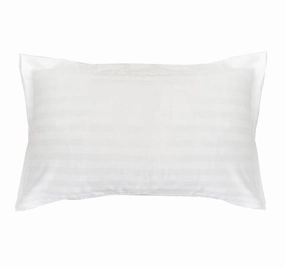 Chateau Satin Stripe Polyester Cotton King Pillowcase White