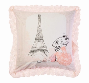 Claris In Paris European Pillowcase Pink