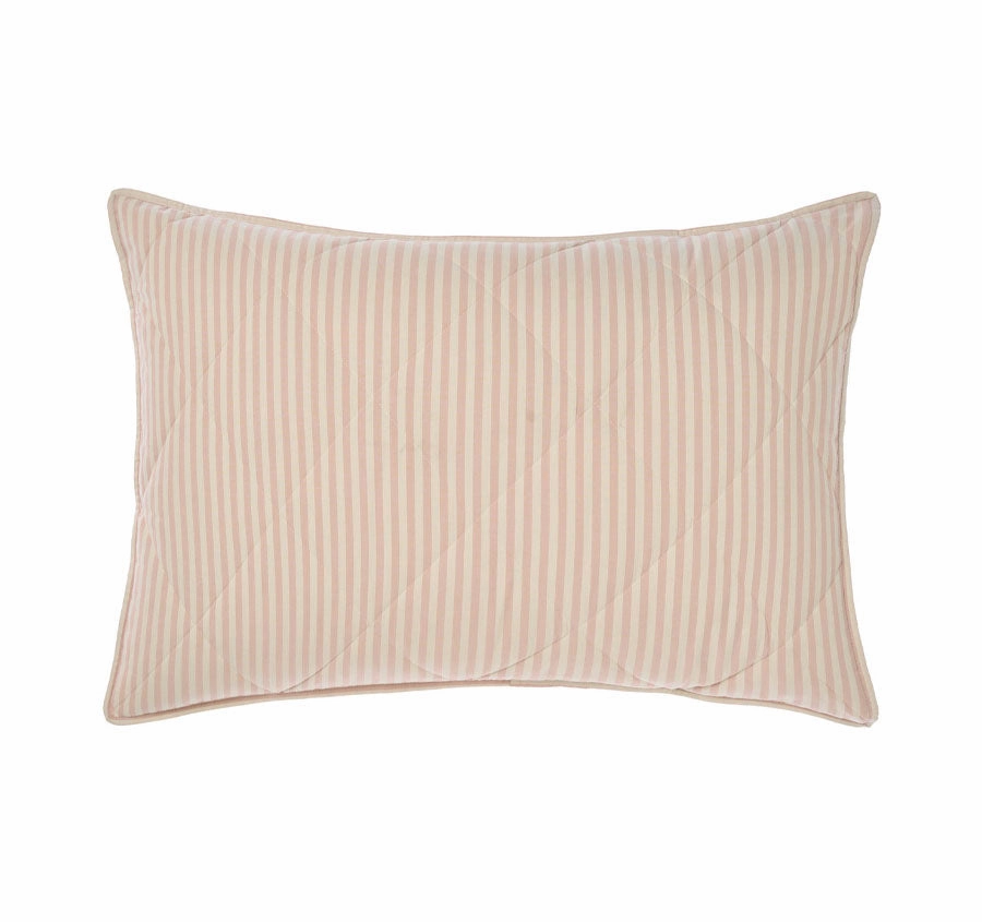 Classic Stripe Standard Pillow Sham Pair Rose