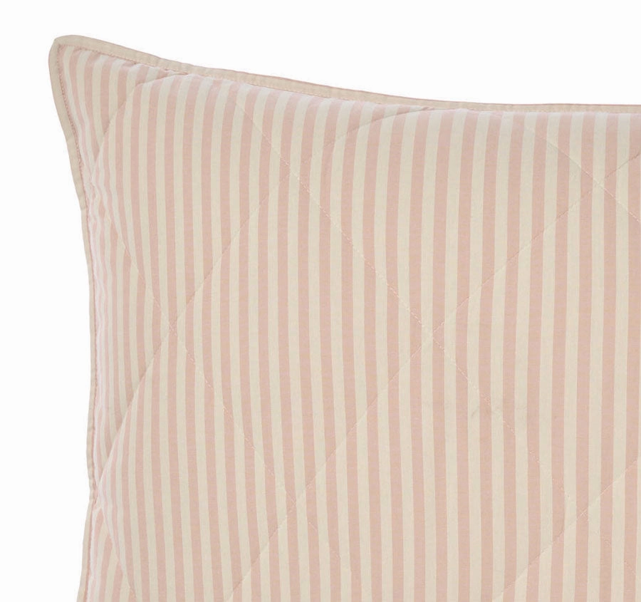 Classic Stripe Standard Pillow Sham Pair Rose
