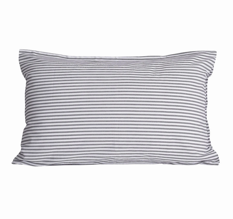 Classic Ticking Standard Pillowcase Pair Black