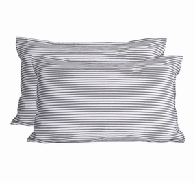 Classic Ticking Standard Pillowcase Pair Black