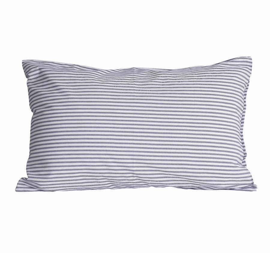 Classic Ticking Standard Pillowcase Pair Navy