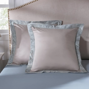 Classical Ornate Baroque Feathering Pillow Case Euro Set Blue