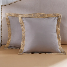 Classical Ornate Baroque Feathering Pillow Case Euro Set Gold