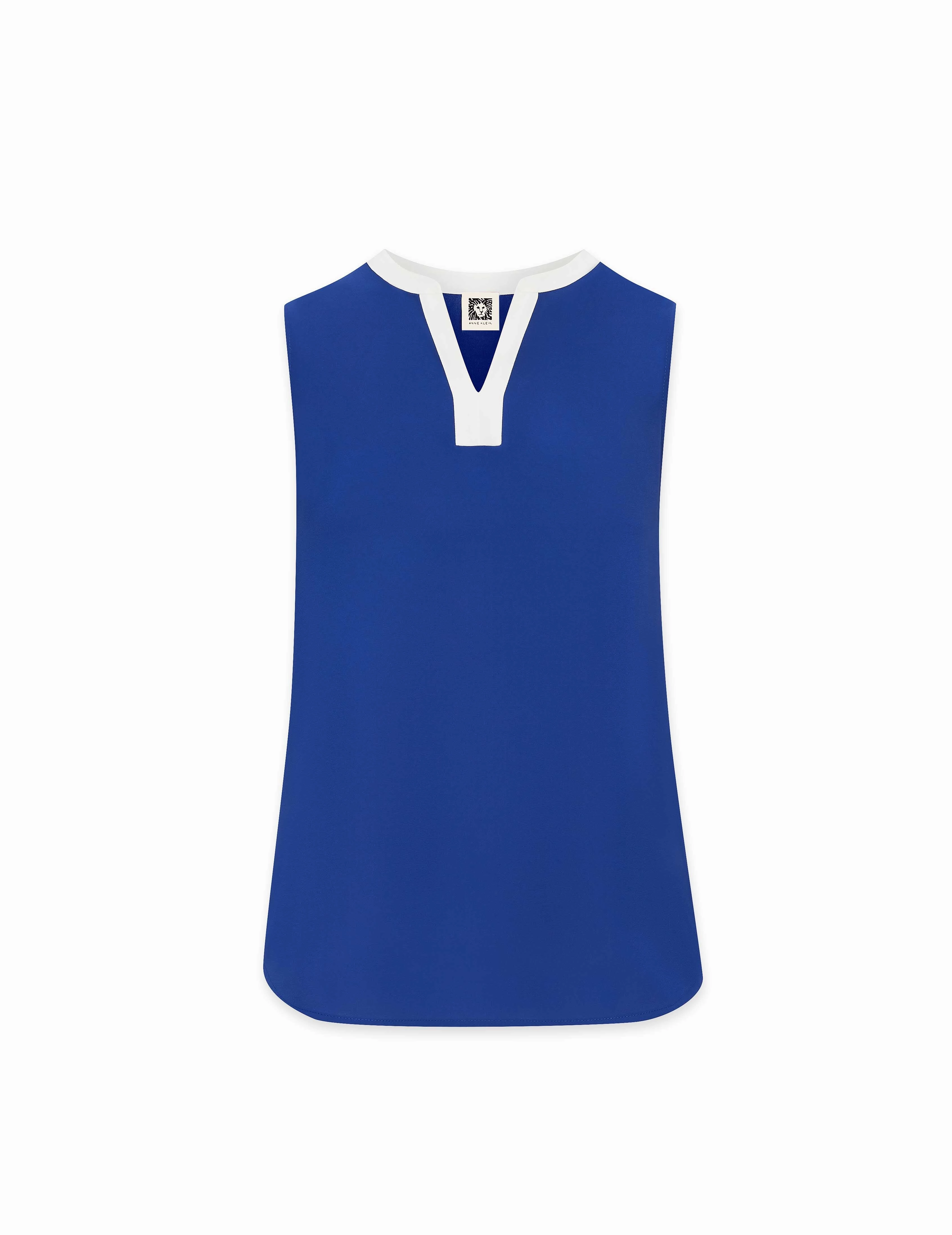 Color Block Split Sleeveless Blouse- Sale