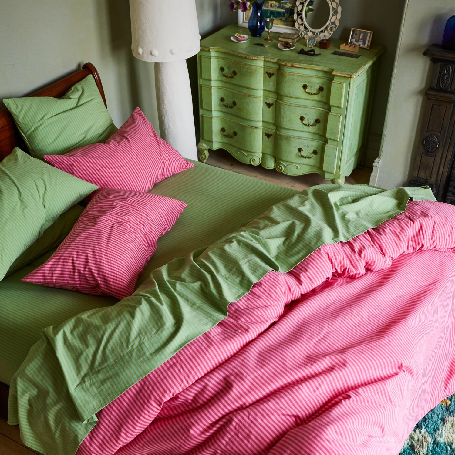 Cordell Cotton Pillowcase Set - Scarlet