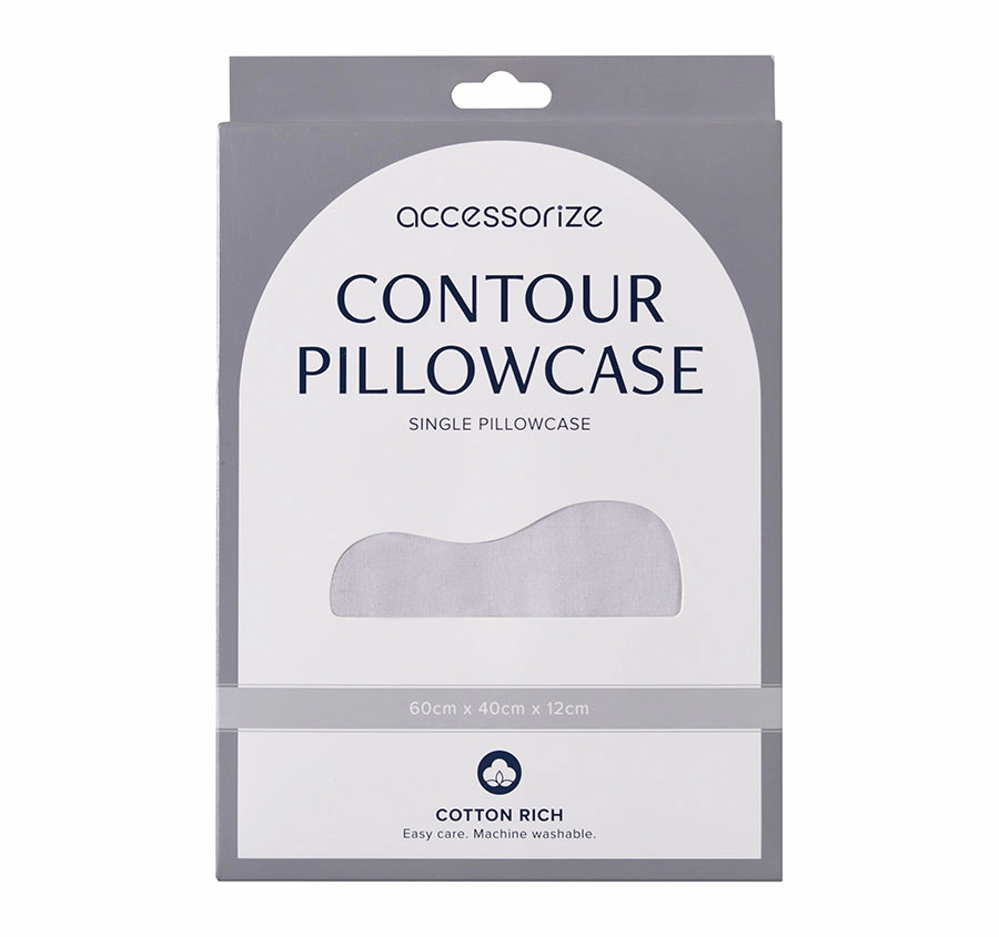 Cotton Blend Contour Pillowcase Silver