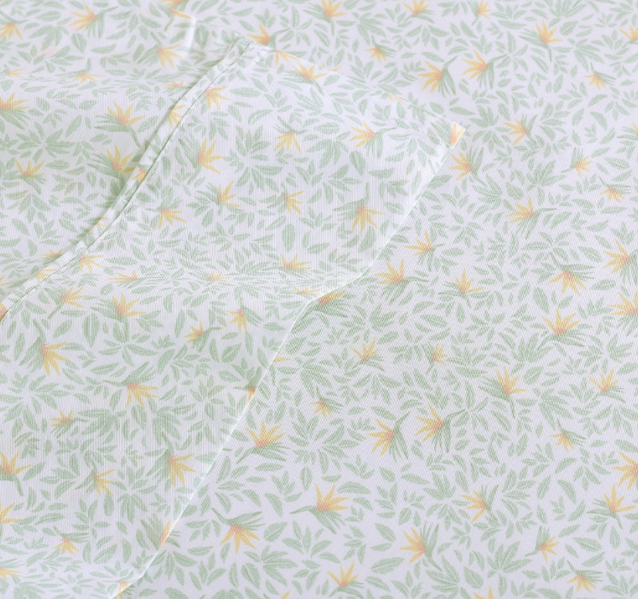 Crane Flower Sheet Set Range Sage