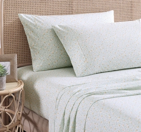 Crane Flower Sheet Set Range Sage