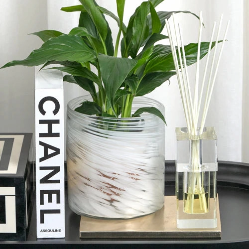 Crisp White Linen 140ml Bevelled Crystal Diffuser by Abode Aroma