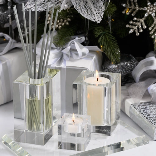 Crisp White Linen 140ml Bevelled Crystal Diffuser by Abode Aroma