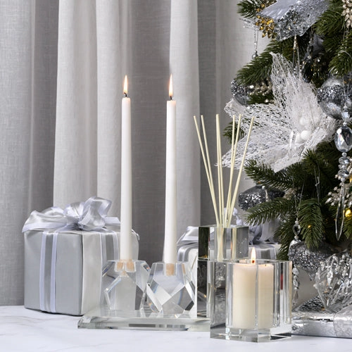 Crisp White Linen 140ml Bevelled Crystal Diffuser by Abode Aroma