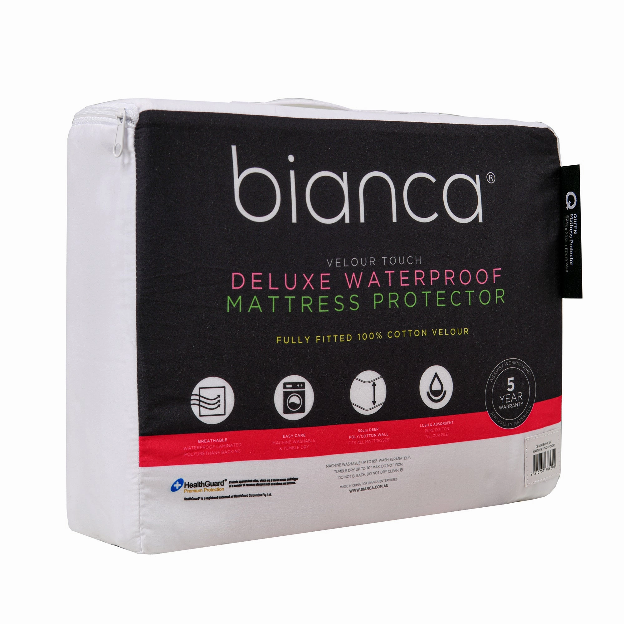 Deluxe Waterproof Cotton Velour Mattress Protector