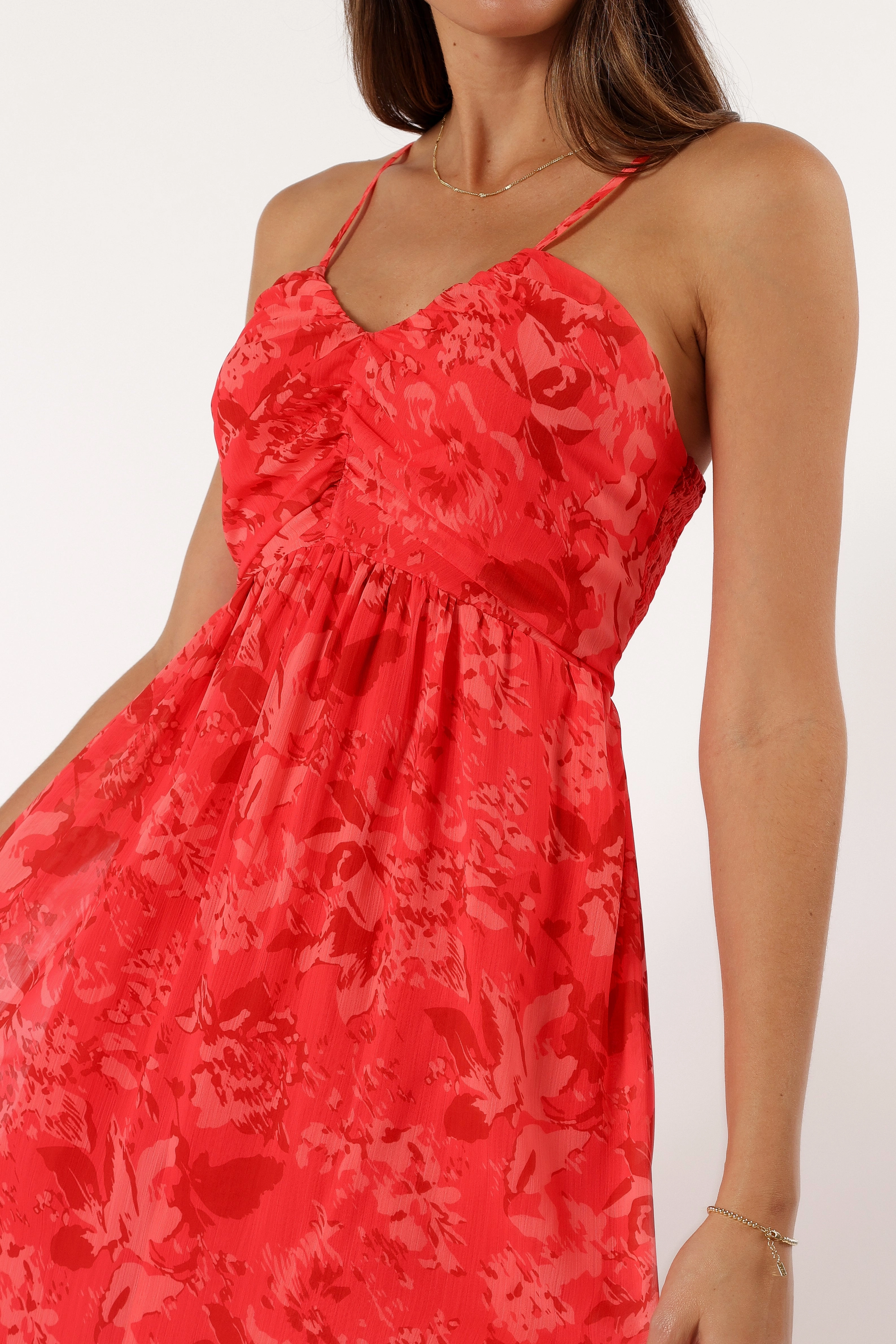 Destiny Midi Dress - Red