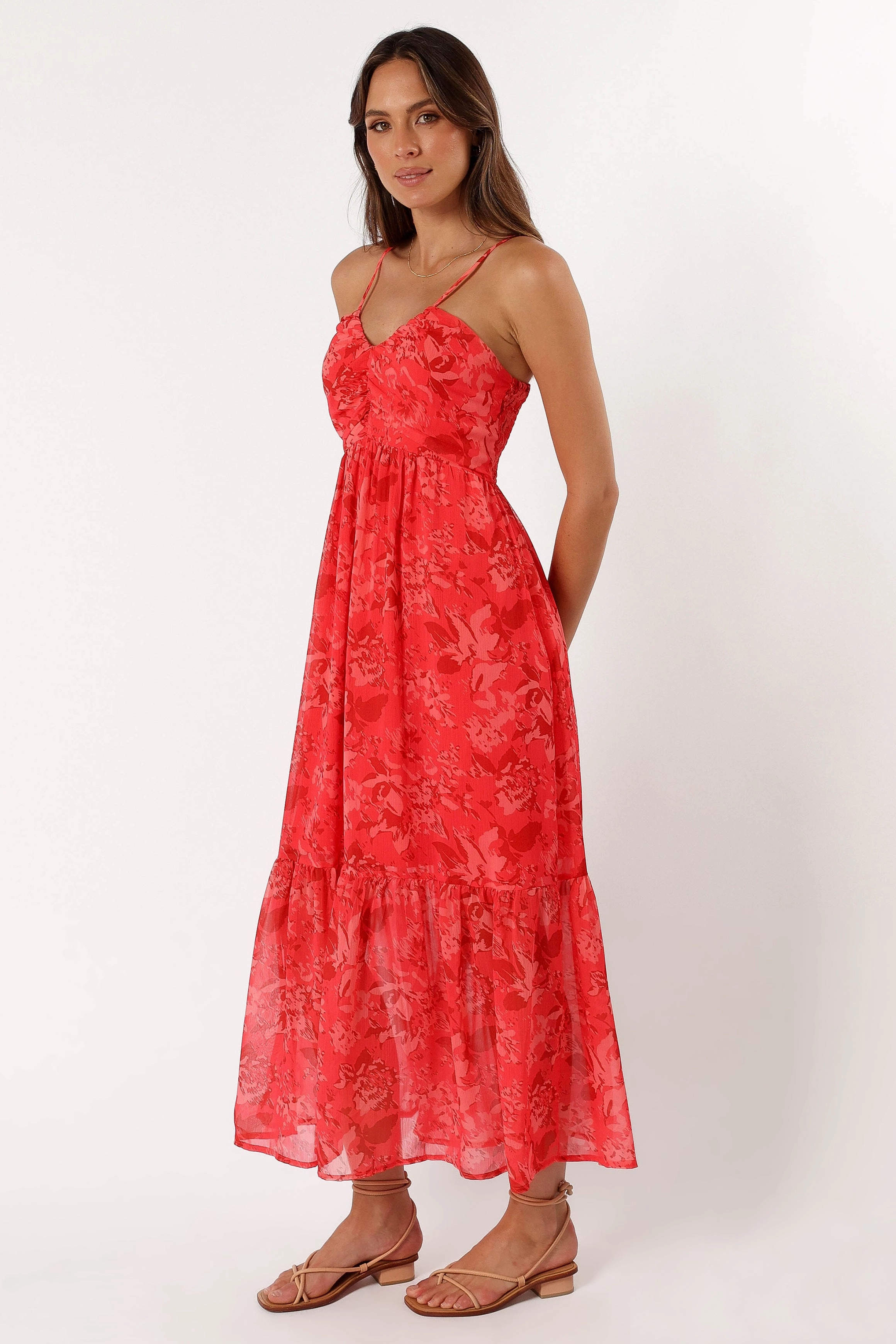 Destiny Midi Dress - Red